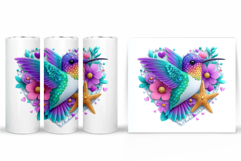Cute Hummingbird Tumbler Design. Hummingbird Sublimation Product Image 2