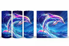Dolphin Tumbler Design. Dolphin Tumbler Sublimation Product Image 2