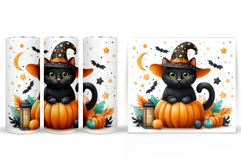 Cute Halloween Cat Tumbler. Halloween Tumbler Sublimation Product Image 2