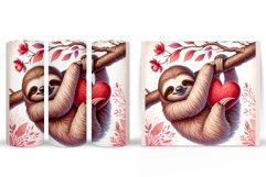 Valentines Sloth Tumbler. Valentines Tumbler Sublimation Product Image 2