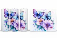 Butterflies Tumbler Design. Butterfly Tumbler Sublimation Product Image 2