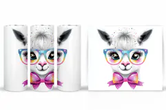 Cute Lama Tumbler Design. Cute Lama Sublimation Product Image 2