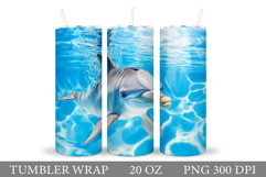 Dolphin Tumbler Design. Cute Dolphin Tumbler Sublimation Product Image 1