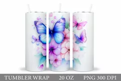 Butterflies Tumbler Design. Butterflies Sublimation Product Image 1