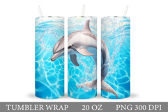 Dolphin Tumbler Design. Cute Dolphin Tumbler Sublimation Product Image 1