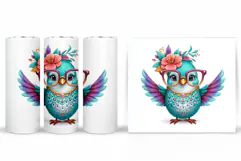 Cute Bird Tumbler Design. Cute Bird Sublimation Product Image 2