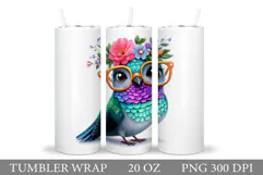 Cute Bird Tumbler Design. Cute Bird Sublimation Product Image 1