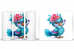 Cute Bird Tumbler Design. Cute Bird Sublimation Product Image 2