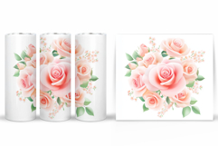 Roses Tumbler Design. Flowers Tumbler Sublimation Product Image 2