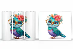 Cute Bird Tumbler Design. Cute Bird Sublimation Product Image 2