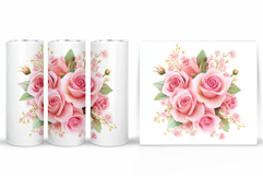 Roses Tumbler Design. Flowers Tumbler Sublimation Product Image 2