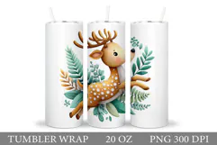 Cute Deer Tumbler Design. Cute Deer Sublimation Product Image 1