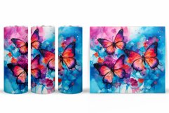 Butterfly Tumbler Design. Flowers Tumbler Sublimation Product Image 2