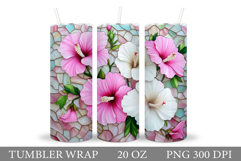 Tropical Flowers Tumbler Design. Flowers Tumbler Sublimation Product Image 1