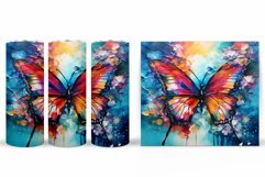 Butterfly Tumbler Design. Flowers Tumbler Sublimation Product Image 2