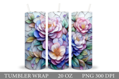 Flowers Tumbler Design. Sublimation Tumbler Flower Product Image 1