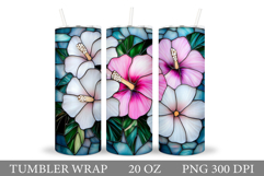 Tropical Flowers Tumbler Design. Flowers Tumbler Sublimation Product Image 1