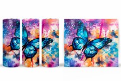 Butterfly Tumbler Sublimation. Flowers Tumbler Wrap Design Product Image 2