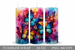 Butterflies Sublimation. Butterfly Tumbler Sublimation Product Image 1