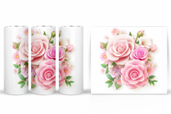 Roses Tumbler Design. Flowers Tumbler Sublimation Product Image 2
