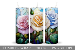 Roses Tumbler Sublimation. Flowers Tumbler Design Product Image 1