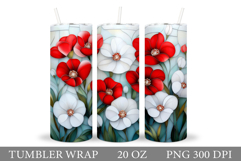 Flowers Tumbler Sublimation. Floral Tumbler Design Product Image 1