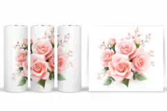 Roses Tumbler Design. Roses Sublimation Product Image 2