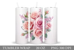 Roses Tumbler Design. Flowers Tumbler Sublimation Product Image 1