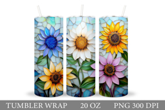 Sunflowers Tumbler. Flowers Tumbler Sublimation Product Image 1
