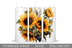 Sunflowers Tumbler Design. Flowers Summer Tumbler Product Image 1