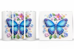 Butterfly Flowers Tumbler. Butterfly Tumbler Sublimation Product Image 2