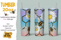 Bee watercolor illustration Skinny Tumbler 20oz sublimation Product Image 1