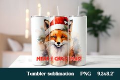 Christmas tumbler design wrap | Fox tumbler sublimation wrap Product Image 1