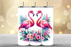 Flamingo Tumbler Wrap| Tumbler Sublimation Wrap Product Image 1