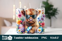Cow flower Easter eggs tumbler sublimation design Product Image 1