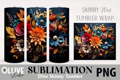 3D Floral 20oz Tumbler Wrap PNG Product Image 1