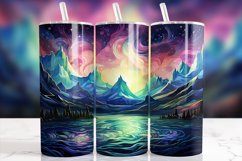 Lake Mountain Northern Lights Aurora Borealis Tumbler Wrap Product Image 1