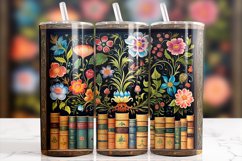 Bibliophile&#039;s Blossom: Vintage Books Tumbler Wrap Product Image 1