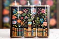 Bibliophile's Blossom: Vintage Books Tumbler Wrap Product Image 1