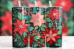 Gorgeous Poinsettia Christmas Tumbler Wrap Design Product Image 1