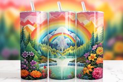 Rainbow Mountain Waterfall Paradise Tumbler Wrap Product Image 1