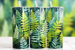 Botanical Green Fern Leaves Tumbler Wrap Design Product Image 1