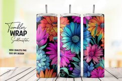Neon flower tumbler wrap sublimation Product Image 1