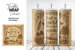 Just a Girl Who Loves Books Tumbler Wrap PNG Product Image 1
