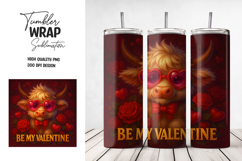 Valentine Cow Tumbler Wrap Sublimation PNG Product Image 1