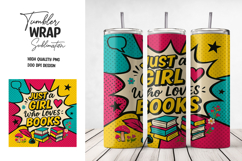 Pop Art Book Lover Tumbler Wrap PNG Product Image 1