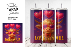Valentine Cow Tumbler Wrap Sublimation PNG Product Image 1