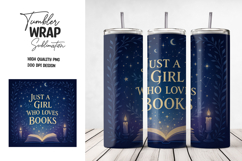 Starry Night Book Lover Tumbler Wrap PNG Product Image 1