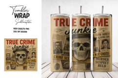Vintage True Crime Newspaper Tumbler PNG Product Image 1