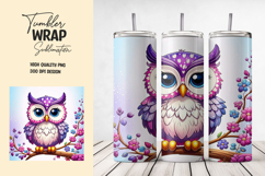 Cute Fairy-Style Owl Tumbler Wrap Product Image 1